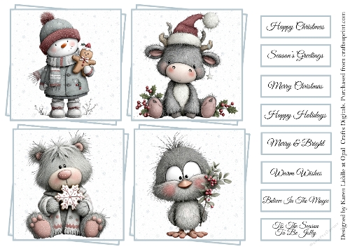 Whimsical Icy Blue Topper & Sentiment Kit