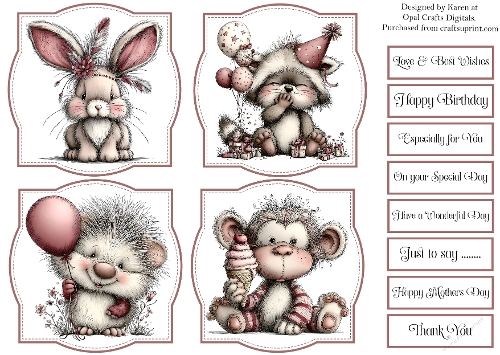 Quirky Animals Topper & Sentiment Kit