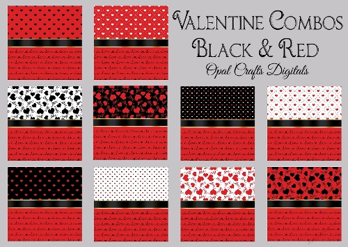 Black & Red Valentine/Love Paper Combos