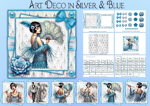 Art Deco in Silver & Blue