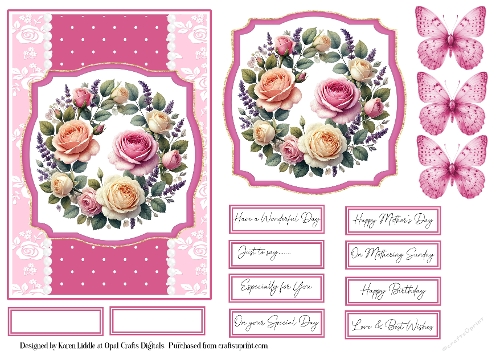 Roses 1 Card Base & Topper Kit - 5x7