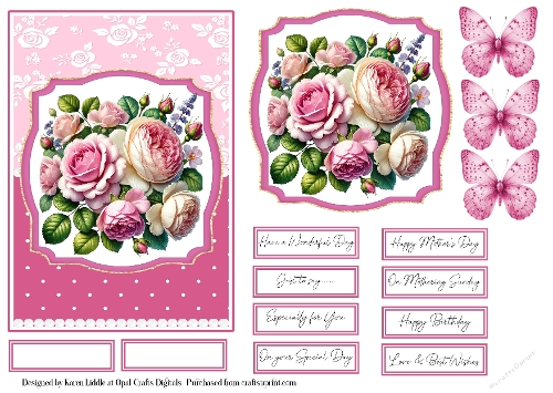 Roses 2 Card Base & Topper Kit - 5x7