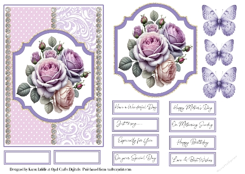 Roses 3 Card Base & Topper Kit - 5x7