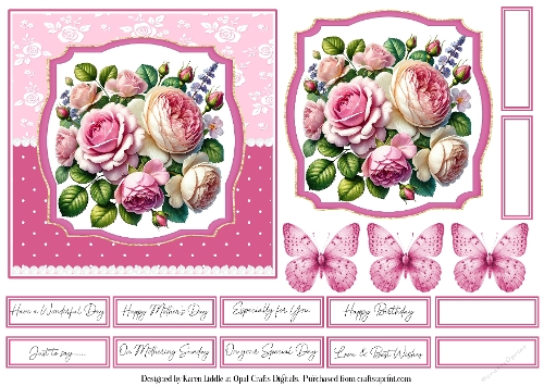 Roses 2 Card Base & Topper Kit - 6x6