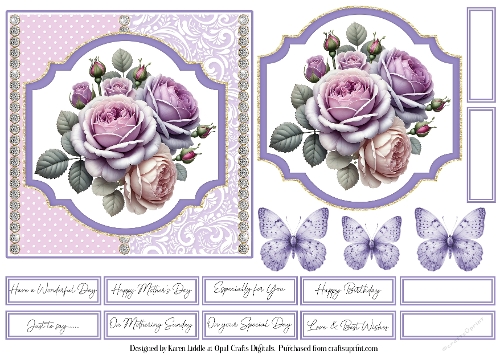 Roses 3 Card Base & Topper Kit - 6x6