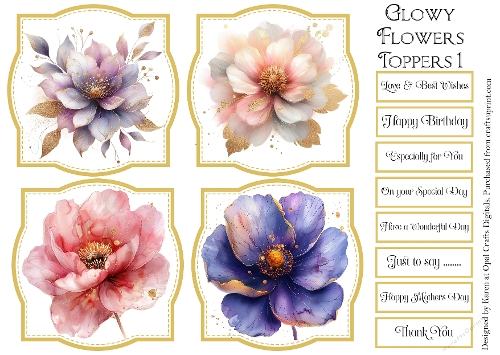 Glowy Flowers Topper & Sentiment Kit 1