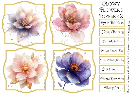 Glowy Flowers Topper & Sentiment Kit 2