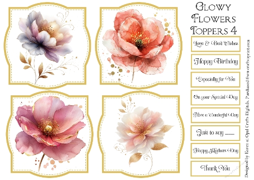 Glowy Flowers Topper & Sentiment Kit 4