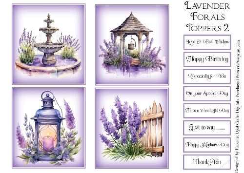 Lavender Florals Topper & Sentiment Kit 2
