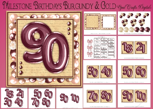 Milestone Birthdays Burgundy & Gold 