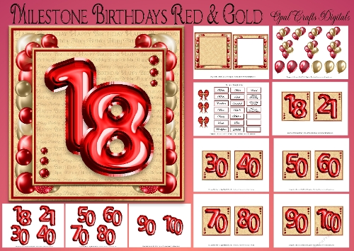 Milestone Birthdays Red & Gold 