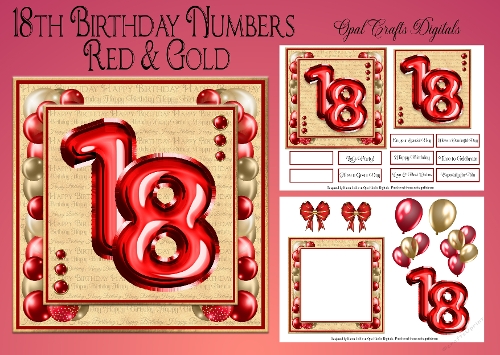 Milestone Birthday Red & Gold 18th