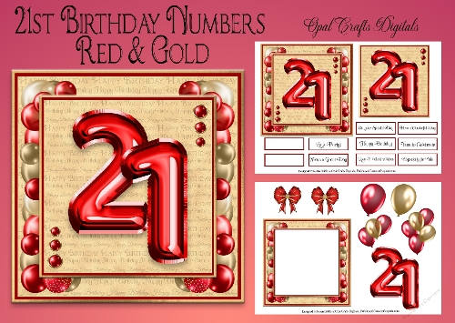 Milestone Birthday Red & Gold 21st