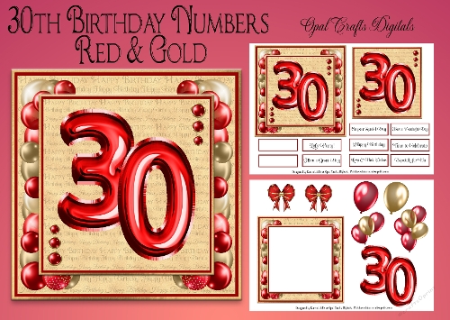 Milestone Birthday Red & Gold 30th