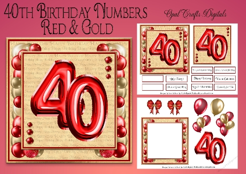 Milestone Birthday Red & Gold 40th