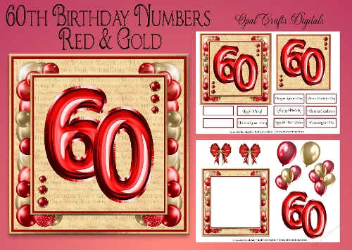 Milestone Birthday Red & Gold 60th