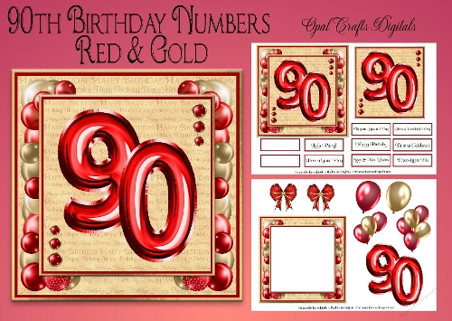 Milestone Birthday Red & Gold 90th