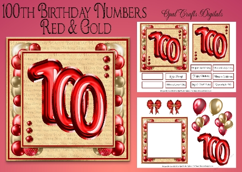Milestone Birthday Red & Gold 100th