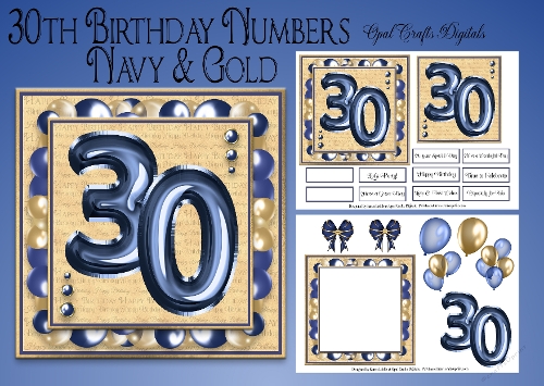 Milestone Birthday Navy & Gold 30th