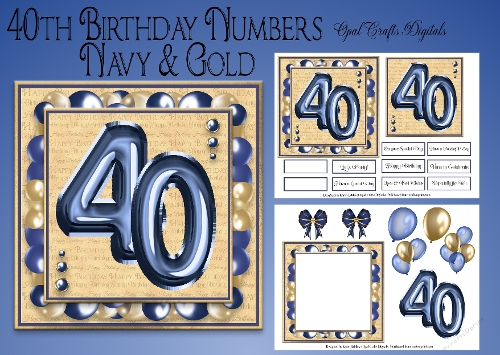 Milestone Birthday Navy & Gold 40th