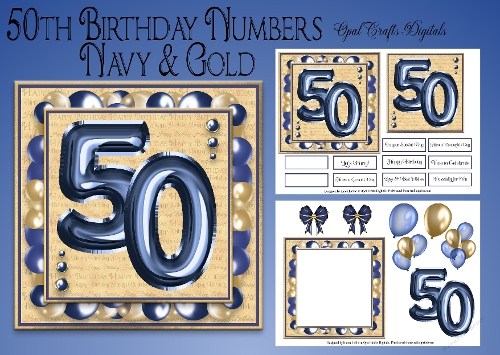 Milestone Birthday Navy & Gold 50th