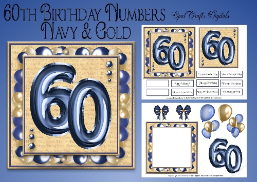 Milestone Birthday Navy & Gold 60th
