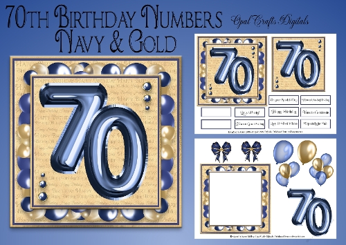 Milestone Birthday Navy & Gold 70th