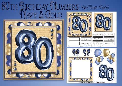 Milestone Birthday Navy & Gold 80th