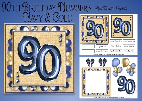 Milestone Birthday Navy & Gold 90th