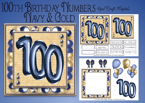 Milestone Birthday Navy & Gold 100th