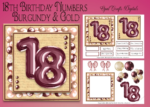 Milestone Birthday Burgundy & Gold 18h