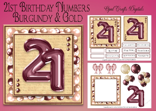 Milestone Birthday Burgundy & Gold 21st
