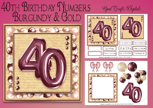 Milestone Birthday Burgundy & Gold 40th