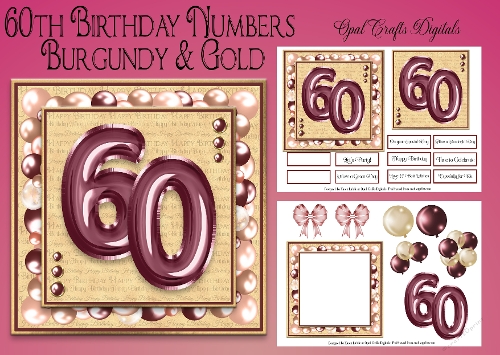 Milestone Birthday Burgundy & Gold 60th