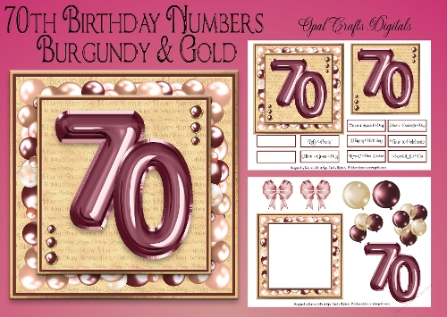 Milestone Birthday Burgundy & Gold 70th