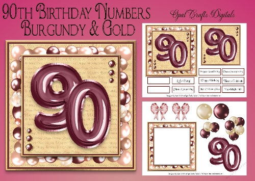 Milestone Birthday Burgundy & Gold 90th