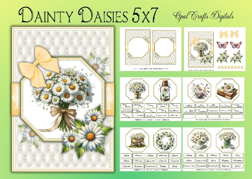 Dainty Daisies 8 Toppers Kit 5x7