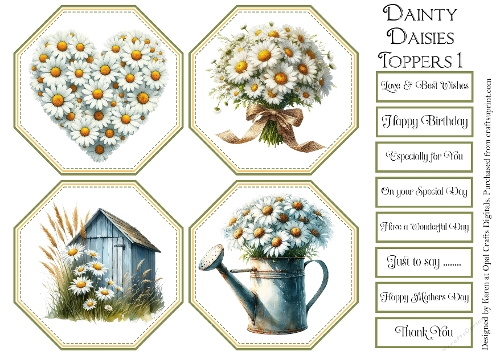 Dainty Daisies Floral Toppers & Sentiment Kit 1