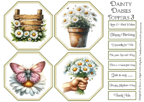 Dainty Daisies Floral Toppers & Sentiment Kit 3