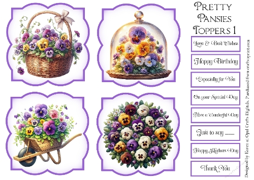 Pretty Pansies Topper & Sentiment Kit 1