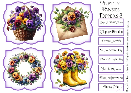 Pretty Pansies Topper & Sentiment Kit 3 