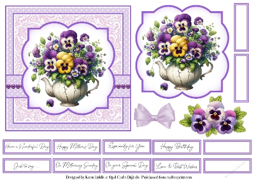 Pretty Pansies Card Base & Topper Kit 1 - 6x6