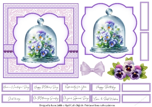 Pretty Pansies Card Base & Topper Kit 4 - 6x6