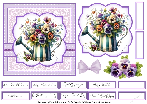 Pretty Pansies Card Base & Topper Kit 5 - 6x6