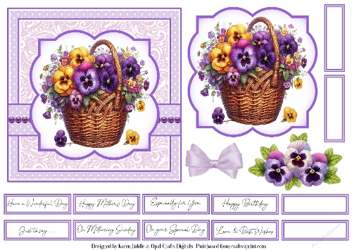 Pretty Pansies Card Base & Topper Kit 6 - 6x6