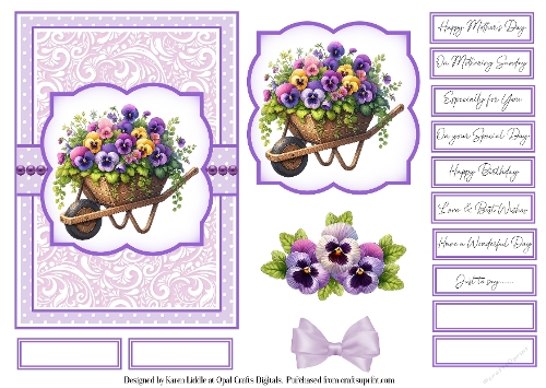 Pretty Pansies Card Base & Topper Kit 3 - 5x7