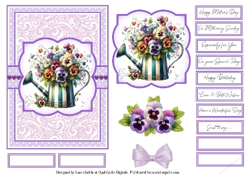 Pretty Pansies Card Base & Topper Kit 5 - 5x7