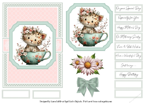 Whimsical Cats Card Base & Topper Kit 3 - 5x7