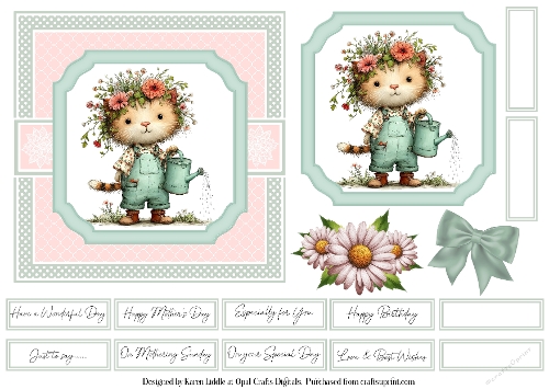 Whimsical Cats Card Base & Topper Kit 7 - 6x6
