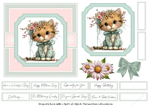 Whimsical Cats Card Base & Topper Kit 8 - 6x6